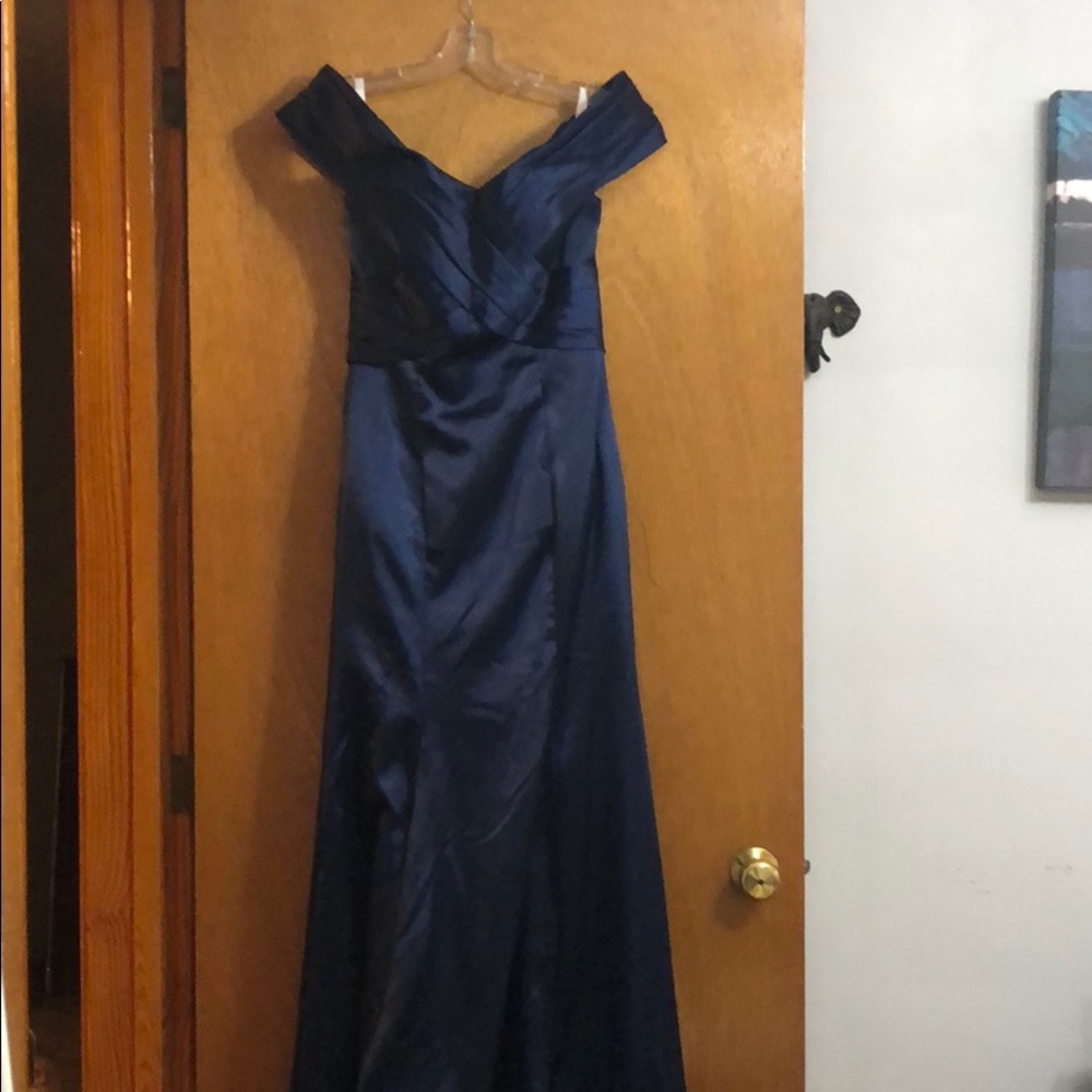 Full length navy gown with train!